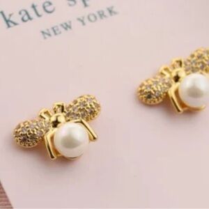 Kate Spade - NWT | Gold Bee Stud Earrings With Pearl Bottom - W/ Dustbag
